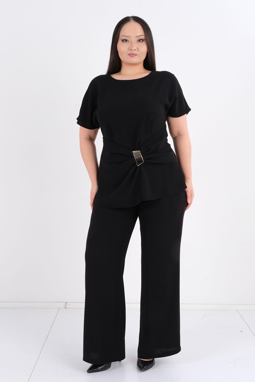 Modamila Casual Plus Size Suits Black Bordeux Beige Tile