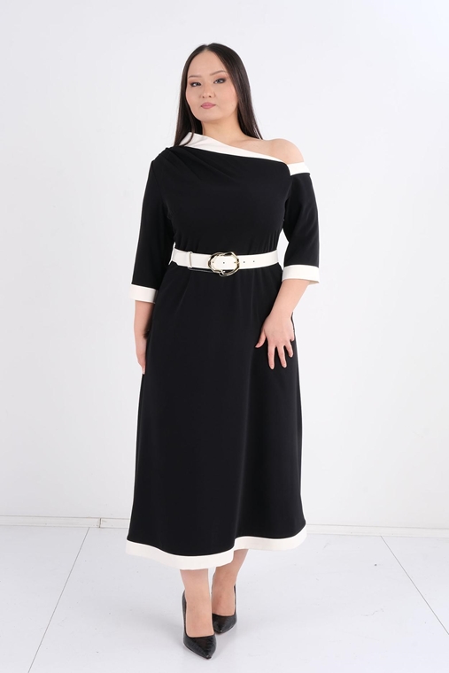 Modamila Casual Dress Black Brown Bordeux